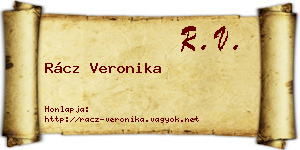 Rácz Veronika névjegykártya